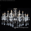 White Lampshade Chrome Metal Crystal Chandelier Lighting S8838-12+6